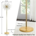 thumbnail image 2 of 69 inch Crystal Floor Lamp, Modern Standing Lamp with K9 Crystal, LED Floor Lamp with On/Off Foot Switch, Metal Tall Pole Lamp for Living Room, Girls Room, Bedroom, Dresser, Office, Gold Finish, 2 of 9