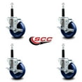 thumbnail image 2 of 4 Inch Solid Poly Swivel 3/4 Inch Expanding Stem Caster Set with Brake SCC, 2 of 2