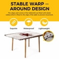 thumbnail image 4 of Texas Star Vintage Table Cloths for 3 Foot Rectangle Tables, Red Berry Retro Art White Wooden Patio Waterproof Elastic Fitted Tablecloths, Washable Rectangular Table Cover for Camping, 4 of 8