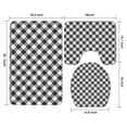 thumbnail image 3 of Black White Checkerboard Checkered Pattern Bathroom Rugs Sets 3 Piece,Toilet Cover Set,Absorbent Non Slip Bathroom Mats Sets with U-Shaped Contour Rug Toilet Rug Set, 3 of 5