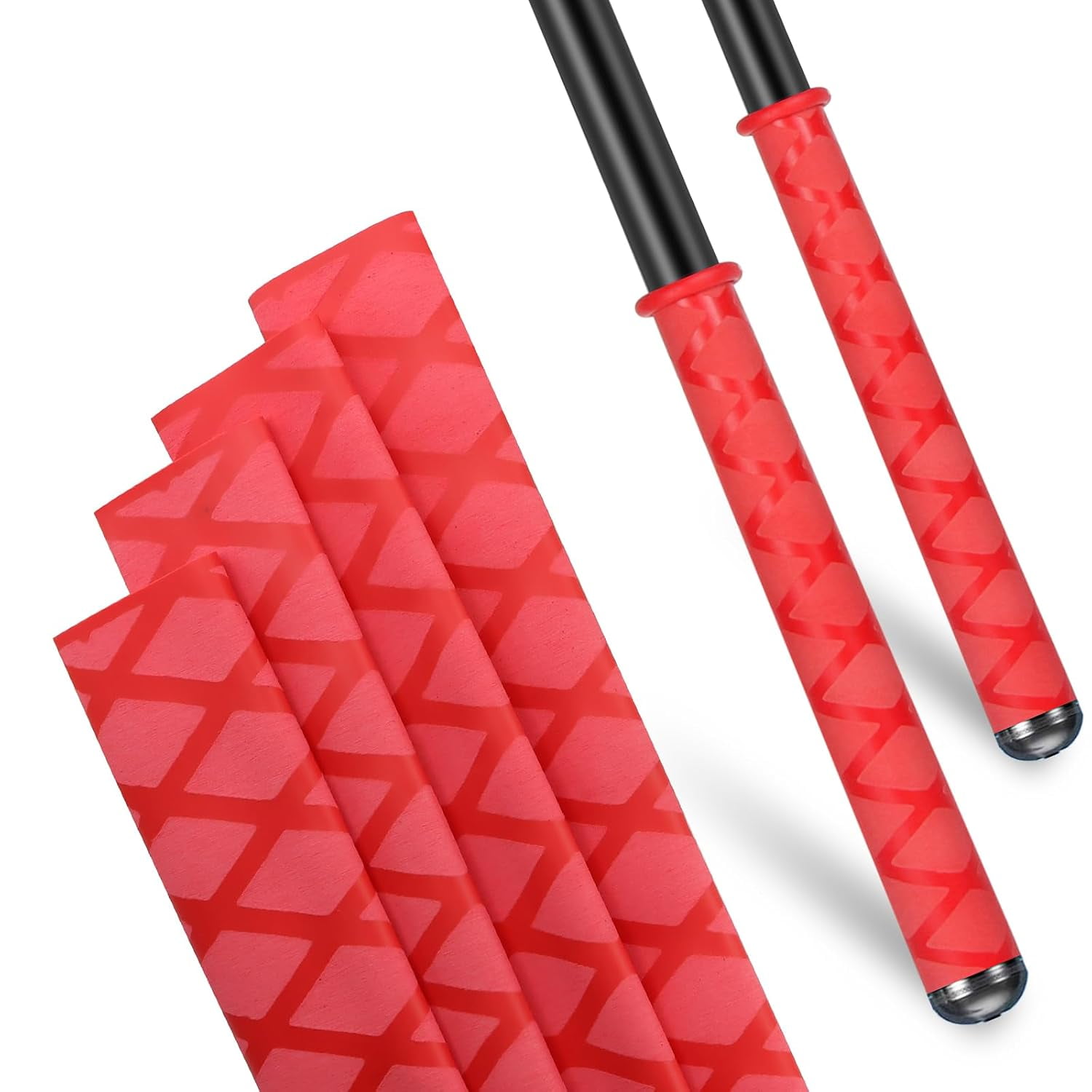 BESTSKY Fishing Rod Handle Grip Pole Wrap X-Tube Heat Shrink Tubing Non-Slip Insulated Abrasion Sleeve-Length:39 Diameter:1-31/32 Non-Slip Rod Sleeves (Red)