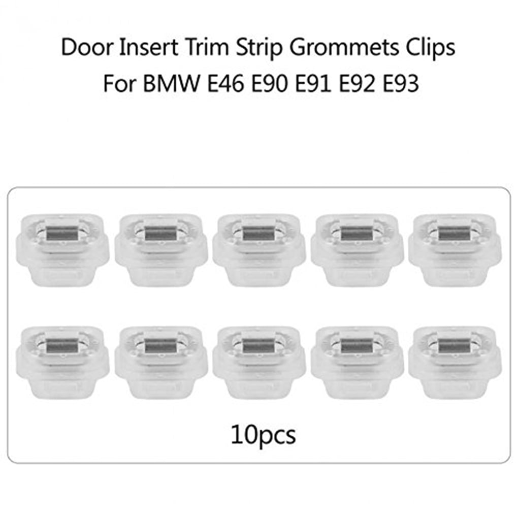 10 pcs Bmw Door Card Insert Trim Strip Fits for Bmw E46 E90 E91 E92 E93 Plastic Grommet Clips Inlay Wood Alluminium
