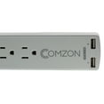 thumbnail image 2 of Comzon Surge Protector w/2 USB ports(2.4 Amp), Flat Rotating Plug, 6 Outlet, White Horizontal Outlets, Plastic, Power Cord 10 foot, 3 Pack, 2 of 4