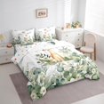 thumbnail image 3 of Cartoon Giraffe Bedding Comforter Sets 7pcs Woodland Wildlife Bed in a Bag, Spring Plant King Bedding Sets Eucalyptus Leaf Comforter Set, Jungle Animal Theme Bedding Sets Room Decor, 3 of 6