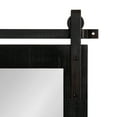 thumbnail image 3 of Kate and Laurel Cates Farmhouse Wood Framed Panel Wall Mirror, 18 x 50, Black, Decorative Rustic Barn Door Inspired Wall Mirror Decor With Full Length Size, 3 of 7