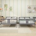 thumbnail image 2 of Full over Full Bunk Bed with Ladder for Bedroom, Guest Room Furniture-Gray, 2 of 11