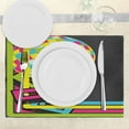 thumbnail image 3 of Ambesonne Popstar Party Place Mats Set of 4, Retro Disco Ball, Standard Size, Multicolor, 3 of 6