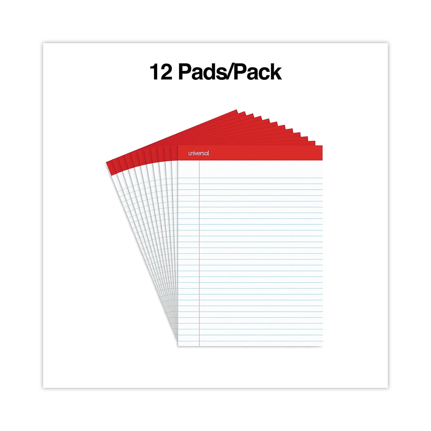 UNIVERSAL Perforated Edge Writing Pad Legal Ruled Letter White 50 Sheet Dozen 20630