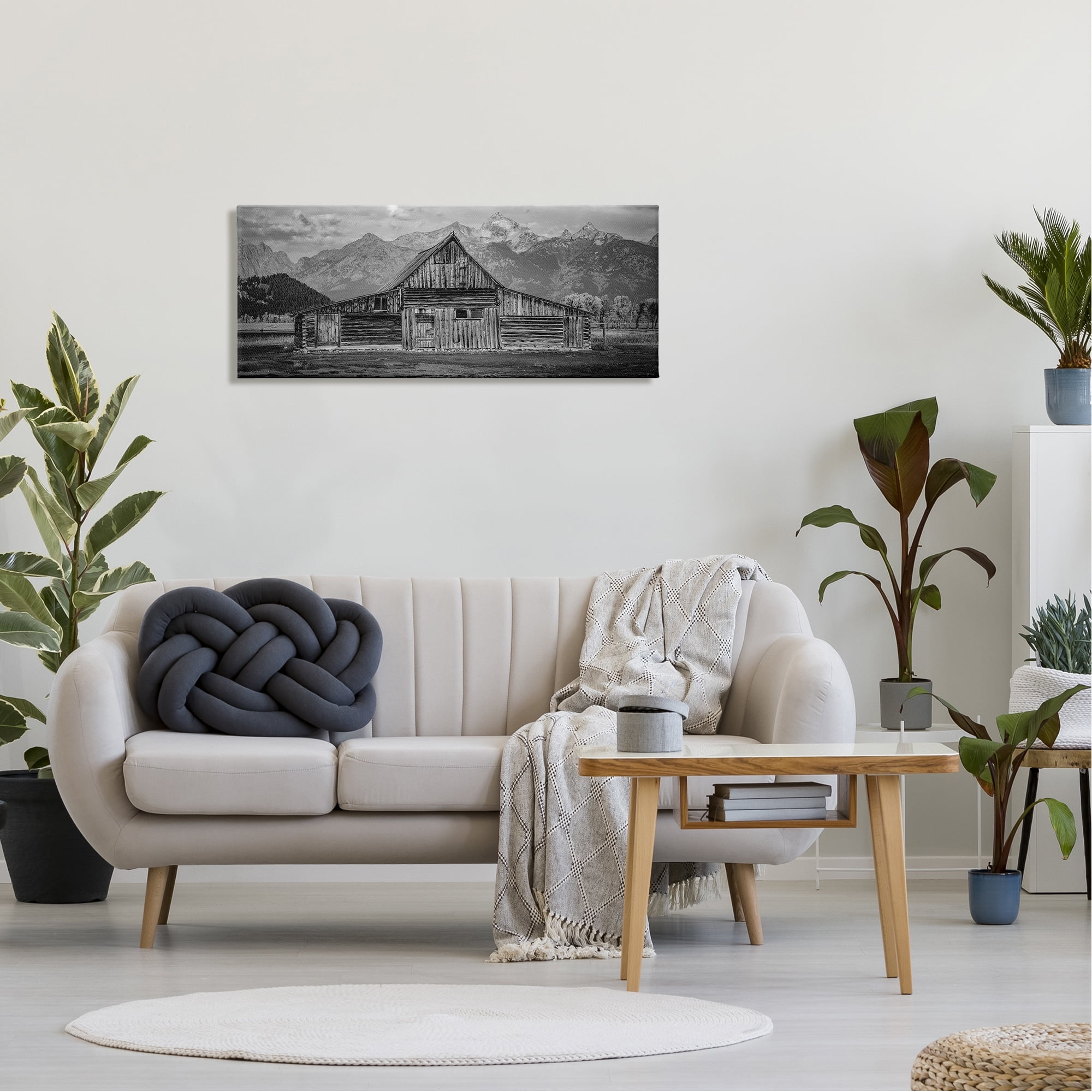 Stupell Industries Rural Mountain Cabin Landscape Photography Gallery Wrapped Canvas Art Print Wall Art, 40 x 17
