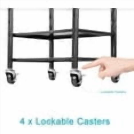 360Tronix Height Adjustable Computer Tower Stand, Metal Rolling Cart on Wheels for ATX Case Printer, Black Round Tube
