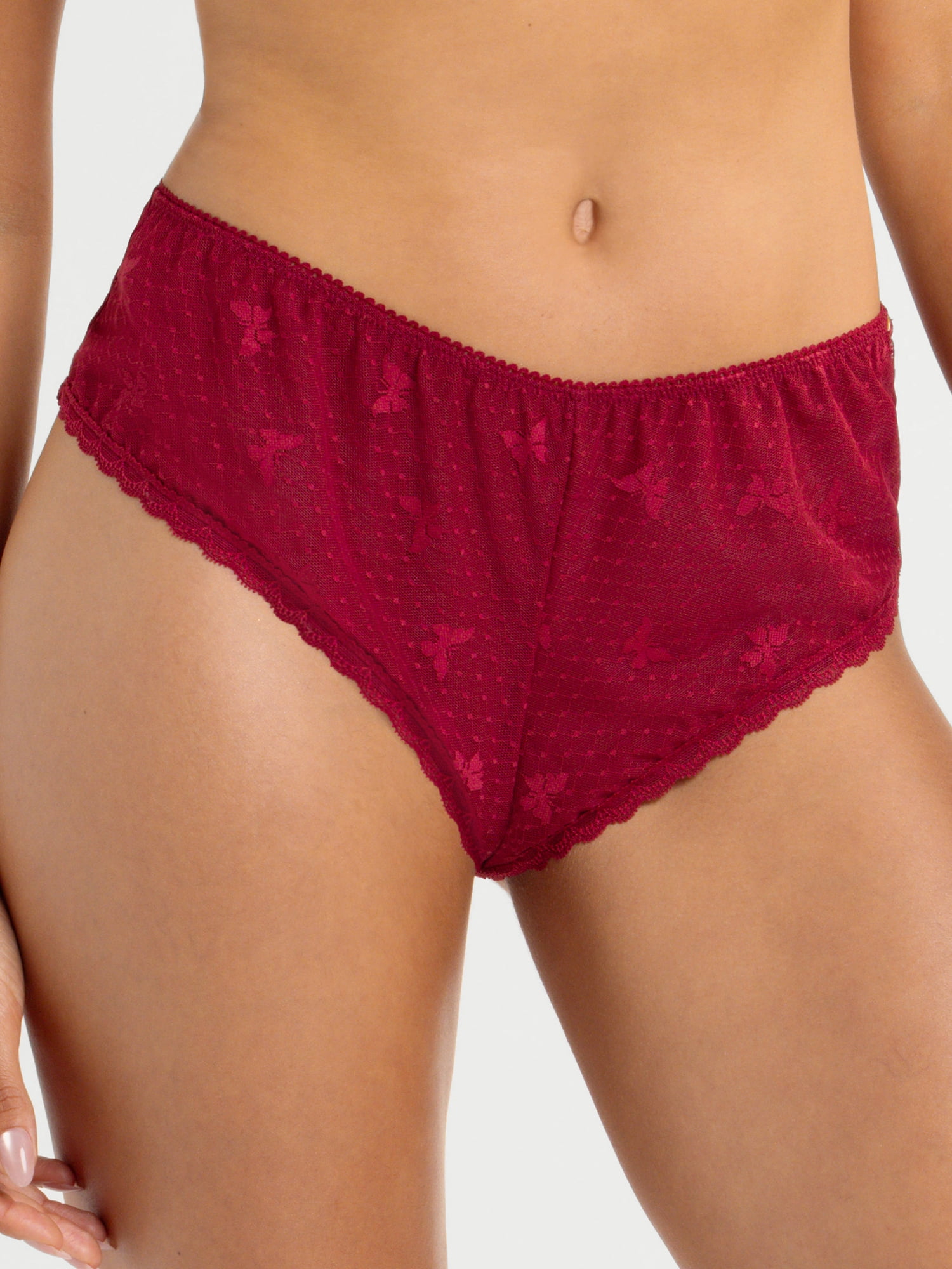 Jessica Simpson Women's Sheer Mesh Hi-Cut Panty, 2-Pack, Size S-XXXL