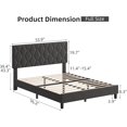 thumbnail image 1 of Tamaño completo forrado marco de cama con cabecero, cama de plataforma in diamond pattern, soft fabric mattress foundation, no box spring required, easy to assemble, 1 of 8