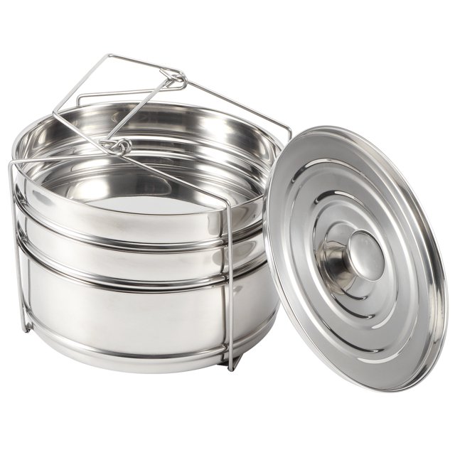 Fdit Food Steamer,Stackable 3 Tier Stainless Steel Steamer Cooker Pot Set Cook Food Pressure Pot Accessories,Pressure Cooker Accessories