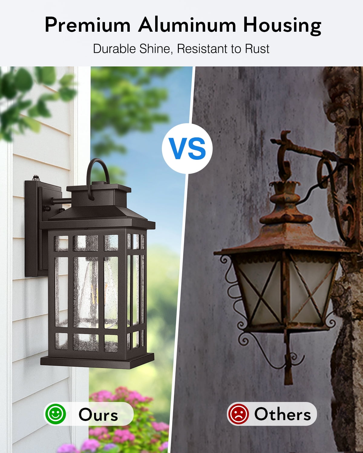 OPAXIS Outdoor Light Fixture, Dusk to Dawn Outside Lights for House, Brown Outside Sconce Lighting, Oil Rubbed Bronze Exterior Porch Lights Wall Mount, Modern Outdoor Wall Lantern for Patio Garage