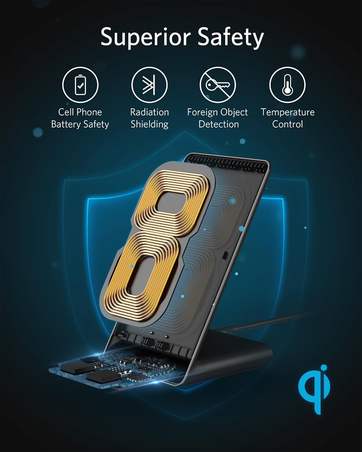 Anker 313 Wireless Charger Stand, 10W Fast Charge photo 5
