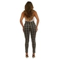 thumbnail image 6 of High Waist Sculpting Treggings With Front Pockets - Black, White, Mustard Plaid, 6 of 9