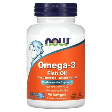 NOW Molecularly Distilled Omega-3 Softgels, 1000 Mg, 90 Ct
