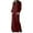 Wine, variant on Brilliant Winter Dresses Long Sleeve Turndown Collar Ankle Fashion Round Neck Winter Warm Color Long Sleeve Pocket Long Dress clothes under $25.00
