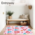 thumbnail image 3 of ODIKA 4'x6' Machine Washable Non-Slip Area Rug, Storybook Alphabet Parade with Happy Animals and Joyful Letters High Traffic Rug with Pad, Pink, 694848, 3 of 8