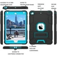 thumbnail image 4 of IBAOLEA iPad Mini 5 Case, iPad Mini 4 Case, Slim Fit Soft Silicone Protection Hybrid Hard PC Shockproof Rugged Tablet Kids Cover for iPad Mini 7.9, Black/Blue Design M681-Black/Blue Design, 4 of 7