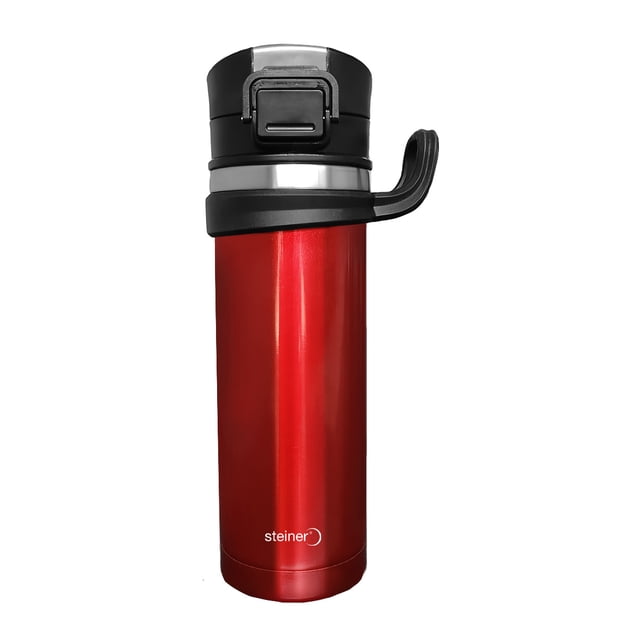Termo De Acero Inoxidable Steiner con Botón De Bloqueo 450 Ml Rojo