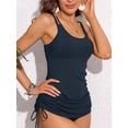 thumbnail image 4 of Sociala Double Straps Swim Tops for Womens Tie Side Tankini Tops UPF50+ U Neck Swimsuit, 4 of 5