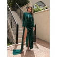 thumbnail image 5 of Women's Korean Velvet High Neck Sexy Evening Dress, 5 of 5