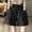 Black, variant on IUYRTFE Women's High Waist Loose Fit Summer Shorts with Pockets Elastic Waist Casual Straight Leg Bottoms