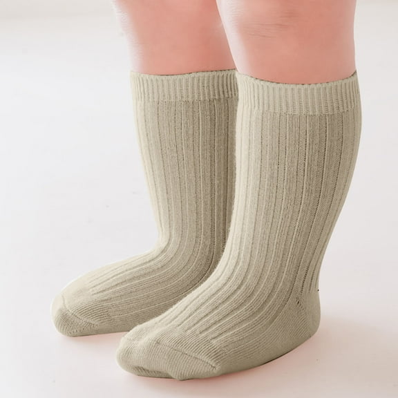Toddler Girl Socks Baby Girl Socks Cotton Socks, Kids Girl Knee High Grip Socks Anti Slip Socks Green 1-2 Years