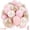 Baby Pink White Gold, variant on 12 Inch Summer Hawaiian Tropical Latex Balloons in Hot Pink, Orange, Teal, Fruit Green and Metallic Gold, Decorations for Luau, Pool, Beach and Island Themed Birthday Parties