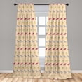 thumbnail image 4 of Ambesonne Spring Curtains, Sparrow Finch Birds Print, Pair of 28"x95", Mustard Dark Pink Blue, 4 of 4