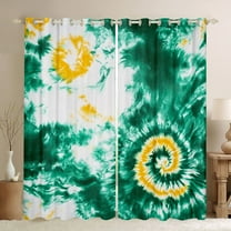 Manfei Watercolor Tie Dye Blackout Curtains Set of 2 (52x84 Each) for Teens Adults,Gradient Ombre Window Curtains,Abstract Swirl Spiral Curtains and Drapes,Super Cozy Room Decor
