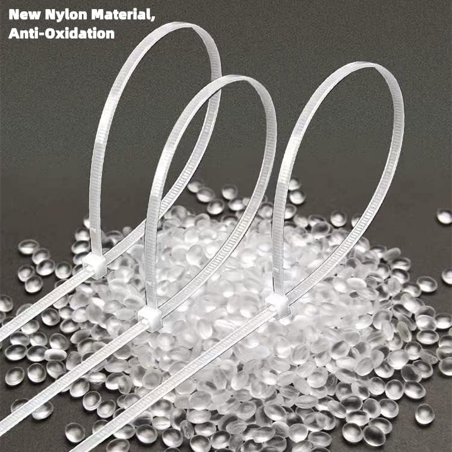 NewMainOne 500-Pack Nylon Cable Ties - 4,6,8,10,12 Inch Assorted Sizes (Black)