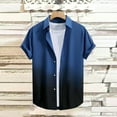 thumbnail image 2 of Mens Gradient Stretch Short Sleeve Button Down Shirt Wrinkle Free Business Casual T l, 2 of 4