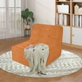 thumbnail image 6 of Tapoja Single Floor Sofa, Fleece Sponge Lazy Couch Bean Bag Chair, Adult Bean Bags Small Couch for Living Room Bedroom Apartment Dorm, Orange, 6 of 9
