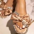 thumbnail image 1 of Sandalias de mujer con punta cuadrada y punta plana con lazo de diamantes de imitación de verano Wmkox8yii  shjk4197, 1 of 3
