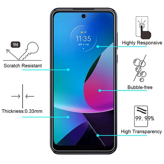 Bemz (3-Pack) Tempered Glass Screen Protectors for Motorola Moto G Play 2023 - Clear