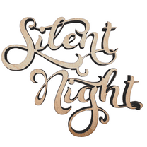 Krafty Supply 1/4" Birch Wood Silent Night Wood Words | Craft Letters Cutout | Merry Christmas wood | Christmas wreath | Christmas Door hanger | Wood Letter | Wood Words | Craft Letters | 7"