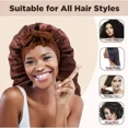 thumbnail image 6 of 4 Pcs Satin Hair Protector Set, XL Long Bonnet for Braids, Night Cap with Stretch Band for Sleeping, 6 of 11