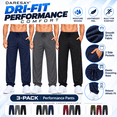 thumbnail image 6 of Daresay Mens 3 Pack Men's Sweatpants Open Bottom Active Athletic Pants Dry Fit Jogger Running Workout Gym Pants with Pockets (Up to 3XL), 6 of 13