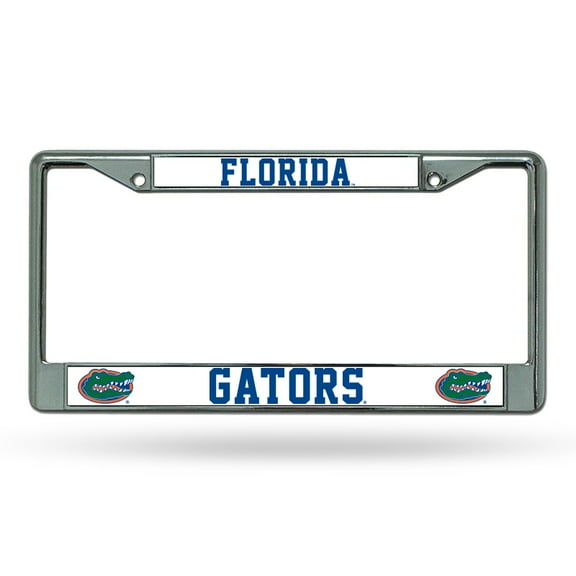 Florida NCAA Gators - 12" x 6" Standard Size - Chrome Metal License Plate Frame