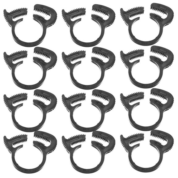 Uxcell 12-Pack Double Gripping Nylon Hose Clamps 1/2" 12.3-13.3mmmm Black