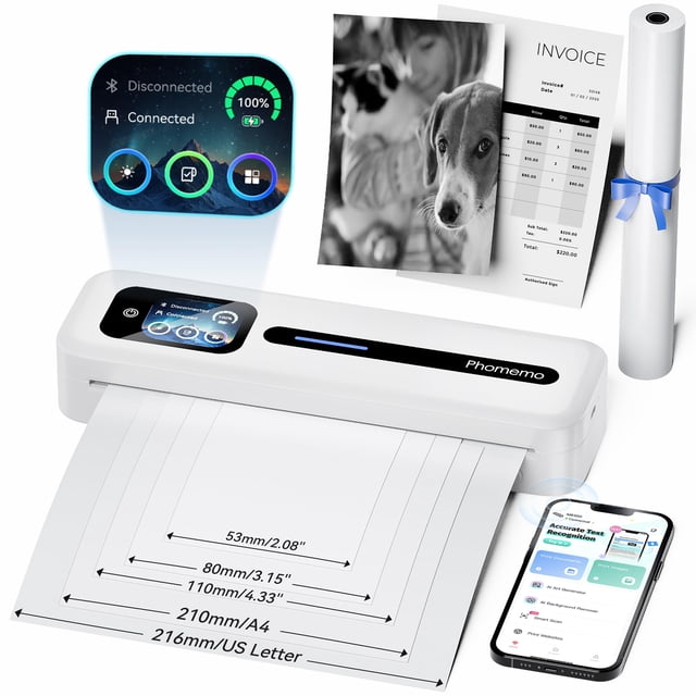 Impresora térmica inalámbrica portátil sin tinta Phomemo M832D