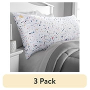 (3 pack) Mainstays Microfiber Body Pillowcase Cover, Polka Dots, Zipper Closure, 20"x52", Versatile and Stylish for All Ages