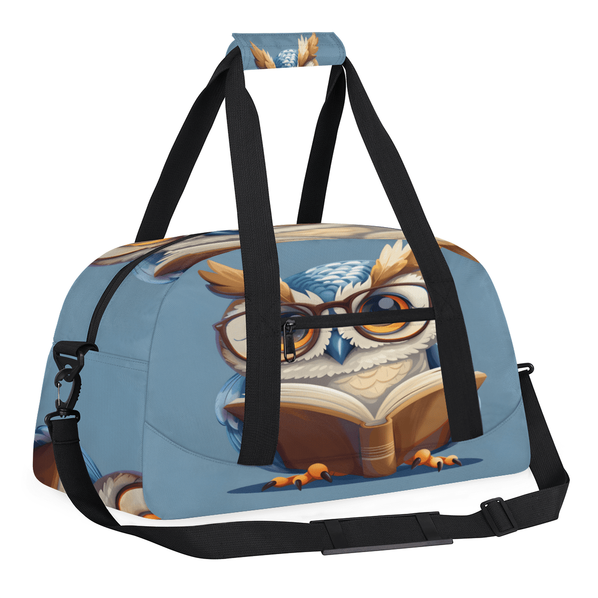 Herdesigns Owl Sports Duffle Bag for Women & Men, Funny Gym Bag Dance Bag Overnight Bag Carry On Weekender Travel Bag