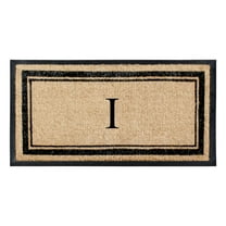 A1HC Natural Coir & Rubber 24"x48" Monogrammed Plain Border Door Mat, Heavy-Duty, Low-Profile, Anti-Shed, Easy to Clean, Outdoor