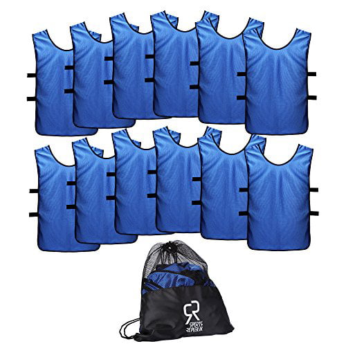 BESPORTBLE 12pcs Sports Vests Cool Breathable Fast Drying Vests Soccer Pennies for Kids Youth and Adults Fluorescent Green + Red