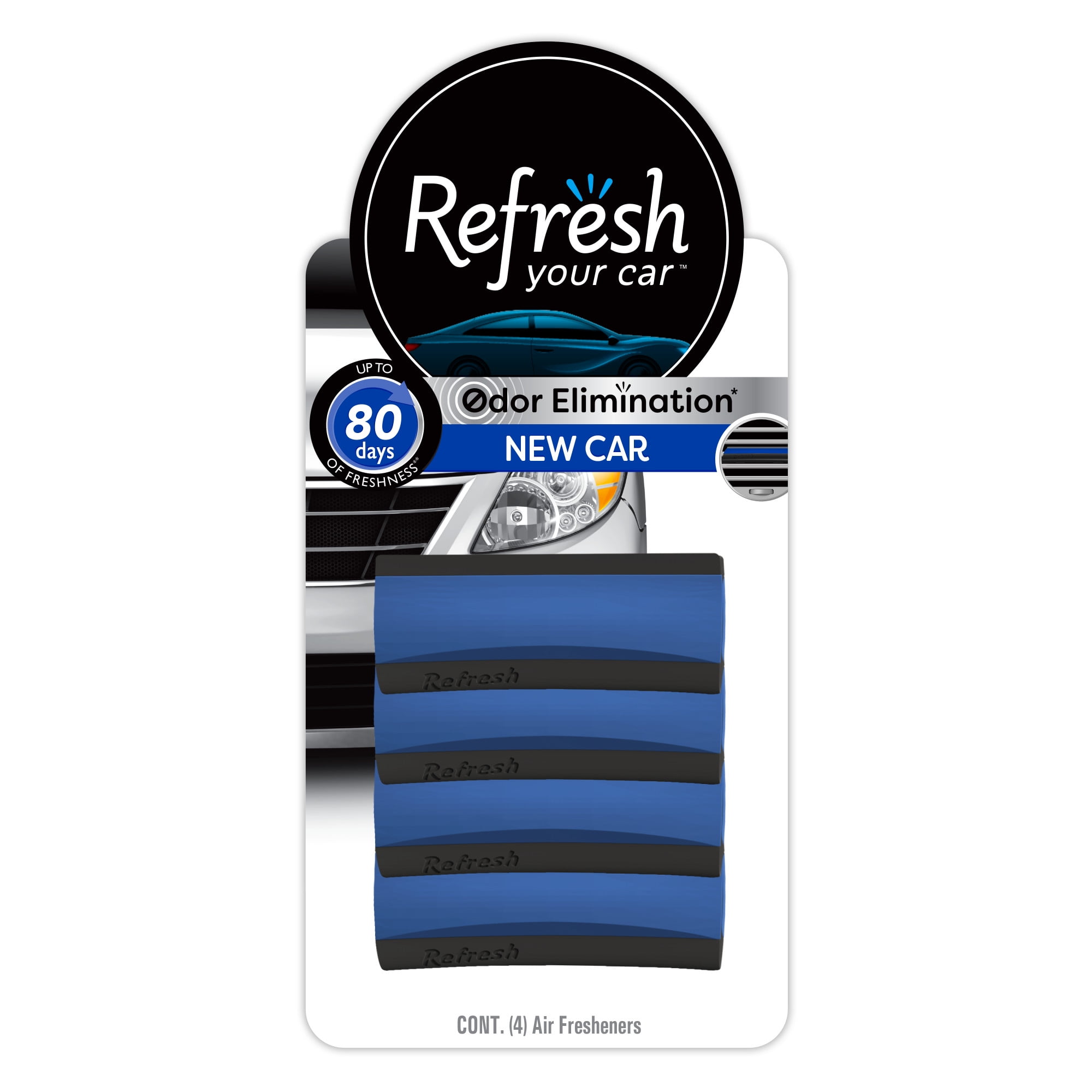 (3 pack) Refresh Your Car! Contour Vent Stick Car Air Freshener - 4 Count (New Car Scent)