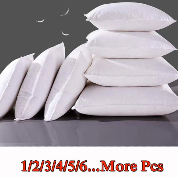 18x18 Inches Premium Waterproof Pillow, Outdoor Decorative Throw Pillow Pillow Soft Fluffy Plump Cushion for Patio Garden Bench Farmhouse Sofa Bed, White