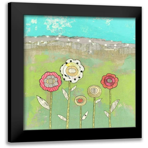 Ogren, Sarah 12x12 Black Modern Framed Museum Art Print Titled - 5 More Flowers